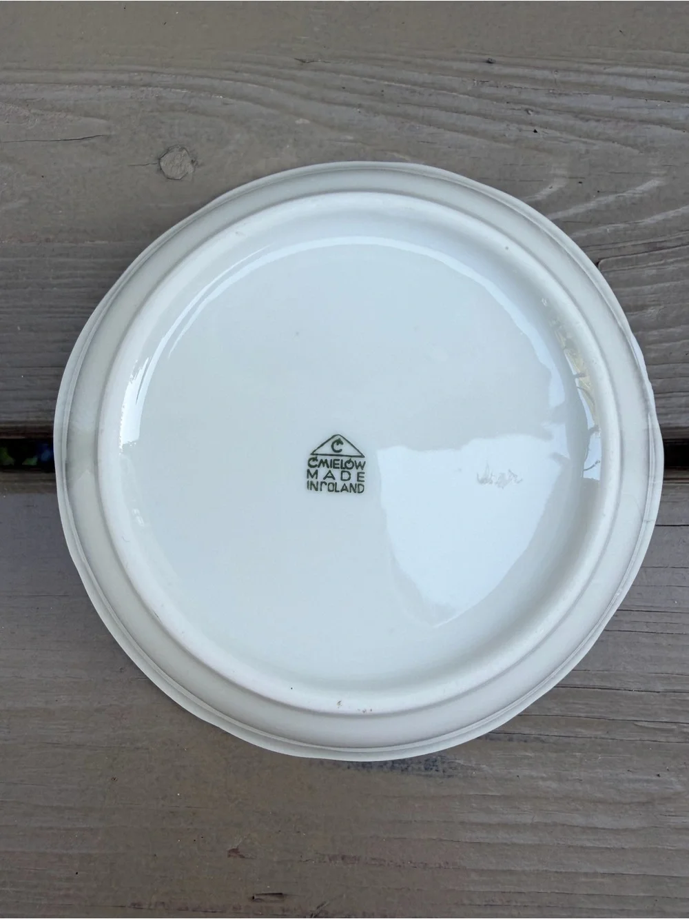 2 X Cmielow Porcelain Scalloped Rim Fruit Bowls with Silver Trim made in Poland
